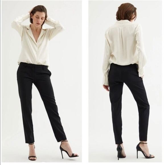 Nili Lotan Pants - Nili Lotan Women's Pants Size 0 Black Dress Trousers Virgin Wool Tapered Office